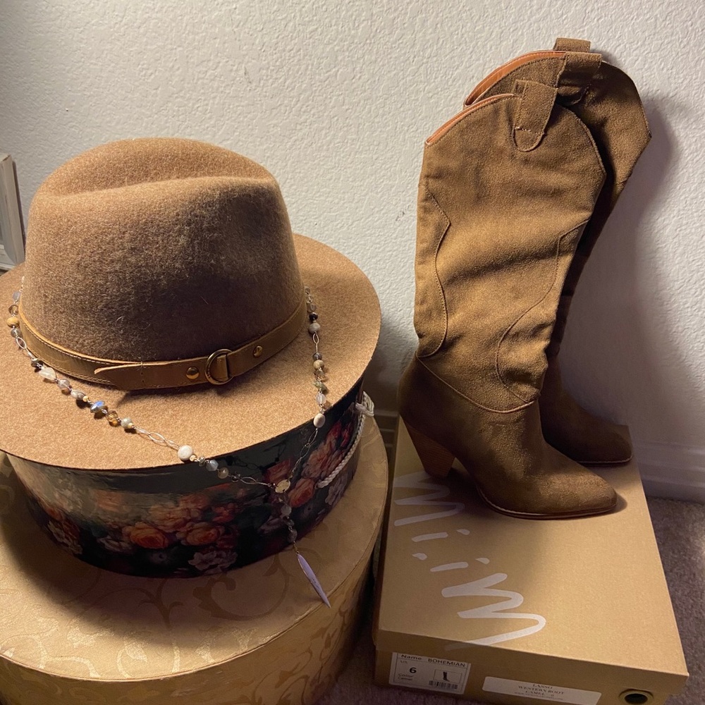 Cowgirl boots Bohemian Carmel leather boots